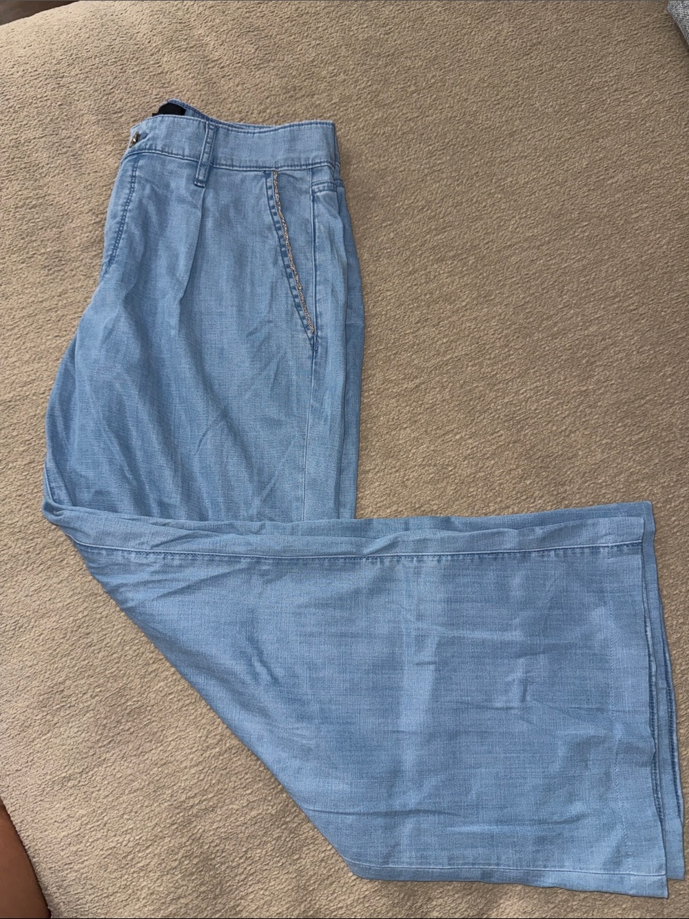 White House Black Market Light Blue Wide-Leg Trousers